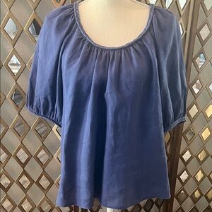 Lilly Pulitzer Purple Scoop-Neck Peasant Blouse Size Large